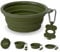 Bonza Large Collapsible Dog Bowl 1000 ML, Sturdy Reinforced Rim, includes Carabiner & Water Bottle Holder Keychain, Moss Green