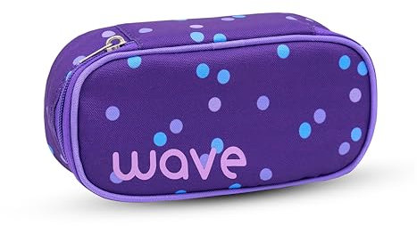 Wave Infinity Schlamperbox, Federmäppchen, Schlampermäppchen, Faulenzer Box, Federmappe, Stifte Etui/Neon Grün, Blau/Jungen, Unisex (335-79 Purple Dots)