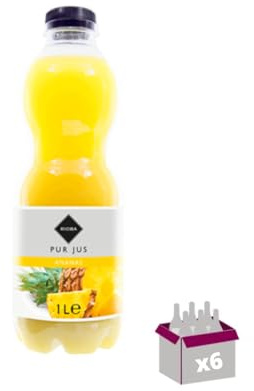 6x1L en verre - Pur jus d'ananas RIOBA