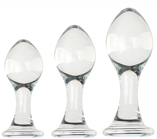 Eysilk Glas Analplug Buttplug, Analdildo Analplug Set 3 Größen(Ø27mm, Ø31mm, Ø35mm) Anal Butt Plug Sex Spielzeug Geeignet für Männer, Frauen, Paare unterschiedlichen für Anfänger und Profis
