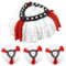 4 Pack Mop Heads, Triangle Spin Reusable Mop Replacement Heads, Compatible with Vileda Turbo Mop Head Replacement, Red White