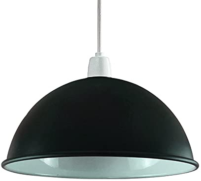 Metal Lamp Shades Living Room Ceiling Pendant Light Shade 21cm Easy Fit Lampshades Only for Industrial Ceiling Light Fitting Bedroom, Kitchen(Free Reducer Plate)