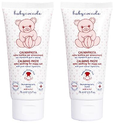 Babyclocke-Set, 2 Stück, beruhigend, Zinkoxid, 20% Zinkoxid, Creme zum Windeln, spendet Feuchtigkeit, beruhigt, schützt die Haut vor Rötungen. Natürliche Inhaltsstoffe - 2 x 75 ml