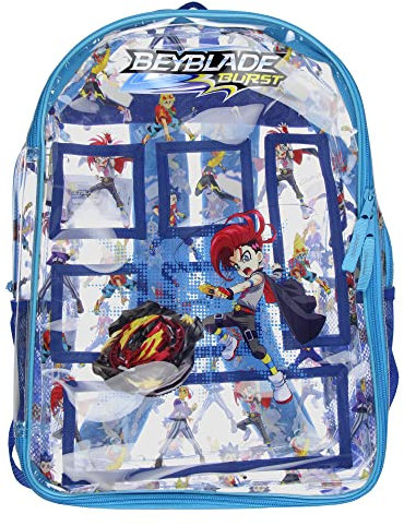 INTIMO Beyblade Burst strapazierfähiger, transparenter Schulrucksack, Reiserucksack, Büchertasche