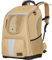Petsfit Hunde Rucksack zum Wandern, Rucksack für Hunde mit Reflexionsstreifen, Hunderucksack große Katzen hoher Atmungsaktiv, Katzenrucksack für Lange Ausflüge, Khaki