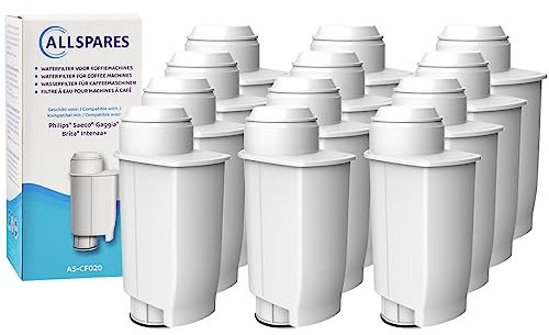 AllSpares Wasserfilter (x12) geeignet für Philips/Saeco Kaffeemaschinen Ersatzfilter für BRITA Intenza+ und Philips/Saeco CA6702
