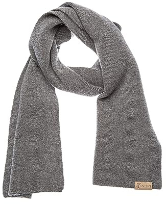 KNITAS Sciarpa lavorata a maglia in merino e cashmere per neonati e bambini, calda sciarpa invernale a maglia, per ragazzi e ragazze, comoda sciarpa super morbida di colore grigio, dimensioni 110x18cm
