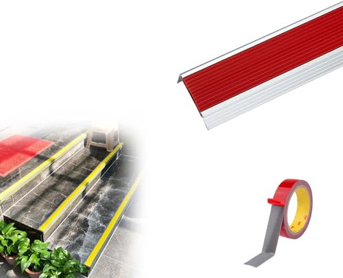 Tipo L Nastro Adesivo Antiscivolo, Tappetini per Gradini Esterni, Alluminio Strisce Antiscivolo Per Gradini, Processo Di Anodizzazione, Doppio Antiscivolo, Adatta per Hotel/asili ( Color : E , Size :