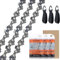 Savior 3-Pack Pole Saw Chains for 10 Inch (25 cm) Bar, 40 Drive Links, .050 Gauge, 3/8 LP Pitch, Low-Kickback Chain Compatible for Black & Decker, Makita, Ferrex, Worx & More