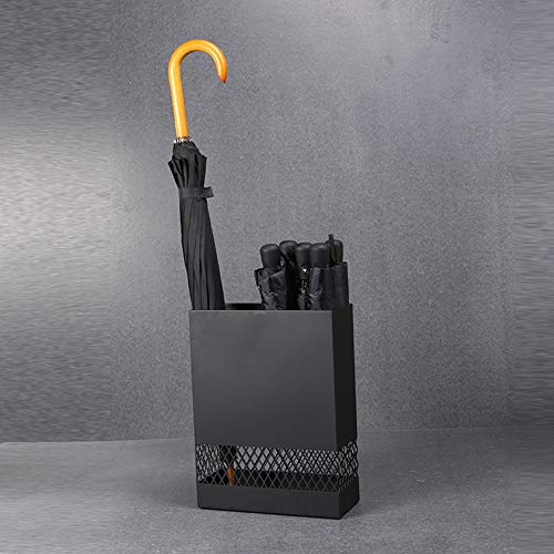 SUNMME Porte-Parapluie rectangulaire en métal, Porte-Parapluie, Parapluie Long et Parapluie Pliant au Design Moderne (30 * 13 * 40 cm) Parapluie (Couleur : Schwarz) (Noir G)