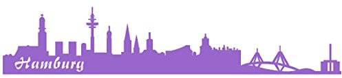 Samunshi® Autoaufkleber Hamburg Aufkleber Skyline 30 x 6cm lavendel