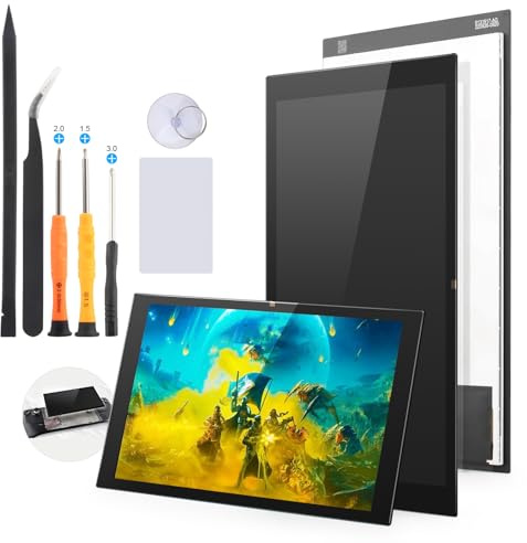 YWLRONG Ersatzdisplay für Steam Deck, LCD-Display, blendfreier Bildschirm, Montagezubehör, Teil mit Reparaturwerkzeugen