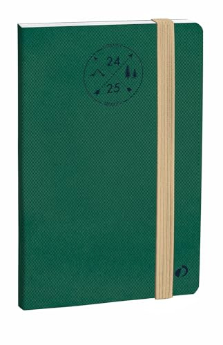 Quo Vadis - Kalender 16 Monate – 2024 – 2025 – Planer 21 SD – Wochenkalender Notizen – mehrsprachig – Everest – Grün – 16 Monate September bis Dezember – 15 x 21 cm – Papier Clairefontaine weiß