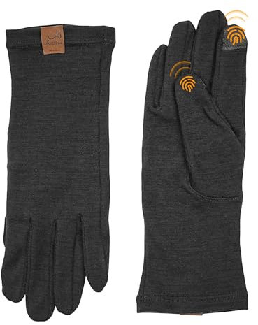 ACUSHLA Handschuh aus 100% Merinowolle, Touchscreen, leichte Basisschicht, Ski-Innenhandschuh für Damen und Herren