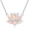 Opal Lotus Kette Damen 925 Sterling Silber Anhänger Halskette Yoga Heilung Charms Blume Schmuck Geschenke für Frauen (Rosa Opal)