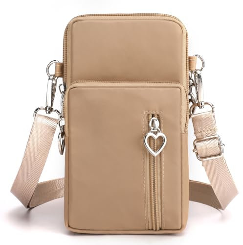 JANKS Damen-Umhängetasche – Crossbody Bag für Damen mit Handy-Portemonnaie, Nylon Kleine Handy Geldbörsen, Arm Tasche,Mini Handy Schultertasche ür Handy unter 6.7 Zoll