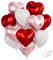 Herz Folienballons, 18 Zoll Herzluftballons Rot Weiß Rosa, Herz Luftballon Helium, Herzballons Rot Herzform Folienluftballon, Herzluftballons Hochzeit Romantisch Valentinstag Geburtstagsdeko