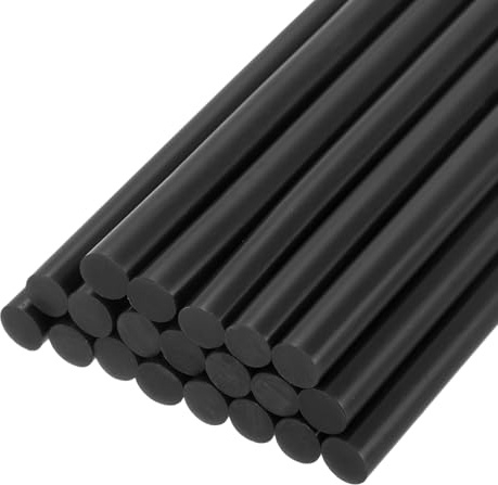 QUARKZMAN Bâtons de Colle pour Pistolet à Colle Chaude, 200mm de Long x 7mm de Diamètre, Parfait pour les Projets d'Artisanat Diy et le Scellement, Noir, 20 Pièces