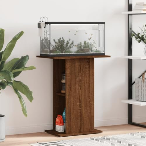 Rantry Aquariumständer Aquarium Unterschrank Aquarien Schrank, Aquarium Tisch mit Stabiler Oberplatte, Aquariumschrank für Sicheren Stand Braun Eichen-Optik 60,5x36x72,5cm Holzwerkstoff