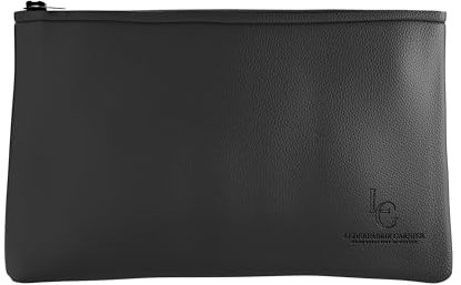 Lederfabrik Garnier® Damen Hygieneetui Schwarz - Premium PU-Leder, Nachhaltig & Hochwertig - Platz für alle Hygieneartikel - Kosmetiktasche klein
