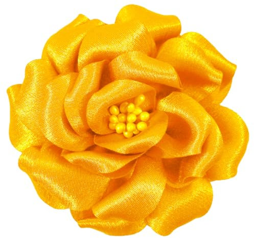 Mecool Rose Hair Clip Party Hochzeit Brosche Corsage Haar Kopf Clip Kopfschmuck Blume Haar Pin Rose Haar Barrette Zubehör für Frauen Mädchen-Gelb