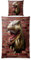 Familando Dinosaurier Bettwäsche für Jungen 135x200 80x80 cm · Dino Bettwäsche mit Reißverschluss Kinderbettwäsche aus 100% Baumwolle · mit T-Rex und Muster auf Rückseite (Rot)