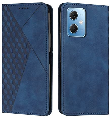 KOUYI Compatible avec Xiaomi Redmi Note 12 5G Étui Portefeuille, Fentes pour Cartes à Rabat en Cuir synthétique PU, béquille à Fermeture magnétique, étuis antichocs (Bleu)
