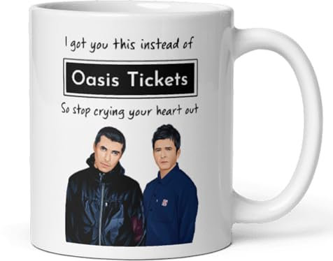 Confidently Quirky - Funny I Got You This Instead of Oasis Tickets White Mug, Secret Santa Oasis Tickets, Didn't Get Tickets Oasis Concert 2025, Oasis Christmas