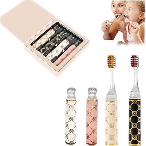 Travel Zahnbürsten，Abnehmbar Reise Zahnbürste Set，Hochwertige Zahnbürste Mit Weichen Borsten Für Lippenstift，4-Piece Family Set，Portable Home Zahnbürsten For Camping, Travel，And Hotel Trips