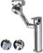 VirtuGro Robinet Cuisine Rabattable Réglable Pivotant à 360° Mitigeur Cuisine avec 2 Douchette Modes Robinet Evier en Acier Inoxydable pour Lavabo Salle de Bain ou Cuisine Noir/Argent (Argent)