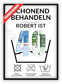 dockyardos® Geldgeschenk zum 40. Geburtstag | Geld kreativ verschenken | Waschgang | Schonend behandeln | Geschenkidee für Mann und Frau | Lustiges Geschenk für Mädchen und Junge