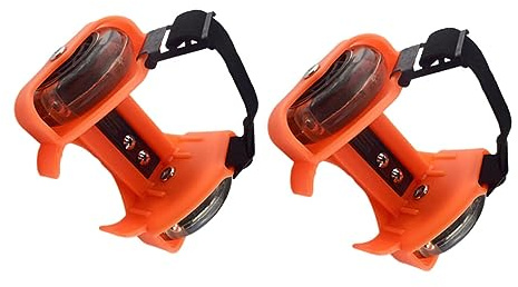 Toyvian Verstellbare Leuchtende Fersen-räder Für Schuhe PVC Junge Mädchen Rollschuhe Zubehör Tragbar Und Balance-Training Orange