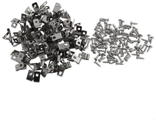 100 Stück Zaun-Drahtklemmen mit Schrauben, perfekt für Garten und Außenbereich (Aluminium)