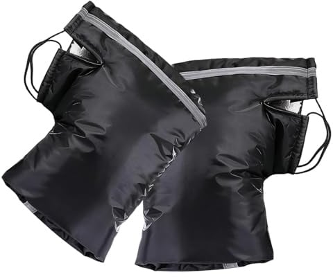 Motorrad Lenker Handschuhe Fahrrad, Universal Wasserdicht Schutz Handwärmer Handschuhe mit Reflektierenden Streifen, Plüschfutter Lenkerstulpen Fahrrad für Motorrad-Roller Scooter Winterhandschuhe