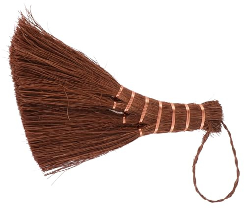 TOVINANNA Mini Corn Broom House Cleaning Tool with Lightweight Design and Hanging Rope for Home Use Brown Natural Palm Mini Cleaning Tool