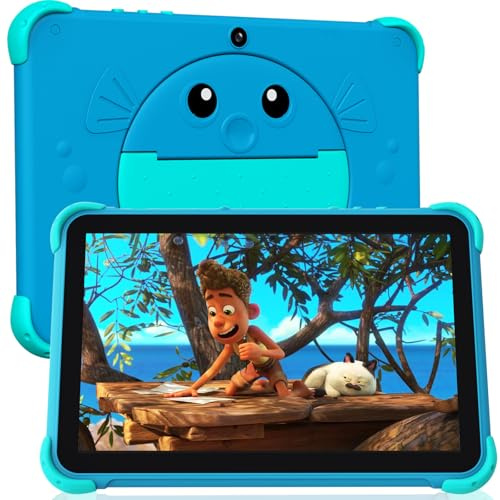 Kinder-Tablet 10 Zoll (25,4 cm) für Kinder, Android-Tablets mit Hülle, Kinder-Tablets mit Kindersicherung, WLAN, Dual-Kamera, Tabletas unterstützt Netflix, YouTube für Kleinkinder, Mädchen, Jungen