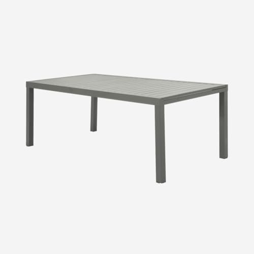 sweeek - Ausziehbarer Gartentisch aus Aluminium für 10-12 Personen - Elora