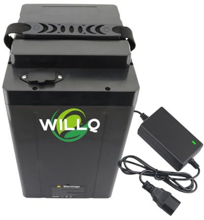 WILLQ Batterie Remplacement pour Moto 48V 60V 72V 18Ah 20Ah 22Ah 22,5Ah 24Ah 25Ah 28Ah 30Ah 40Ah 50Ah Lithium, pour Moteurs de Scooters et cyclomoteurs de 0 à 2880W,48v24ah