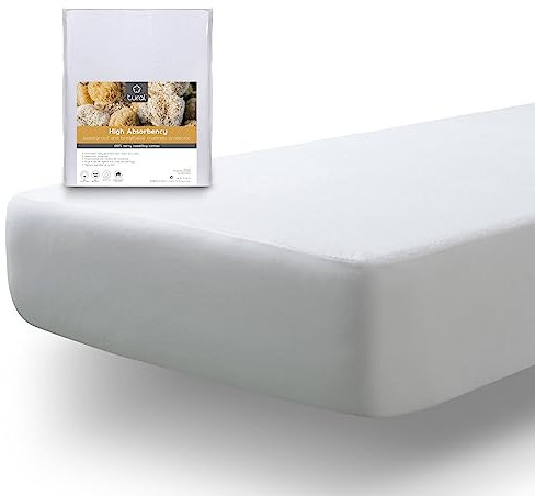 Tural Coprimaterasso 60x120cm Culla Spugna di cotone Certificato Oeko-TEX Assorbente impermeabile con cerniera