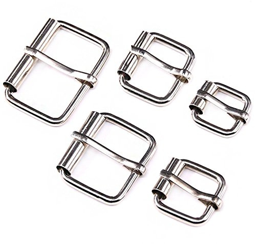 Swpeet 50 Pcs Assorted Multi-purpose Sliver Metal Roller Buckle Ring for Hardware Belt Bags Ring Hand DIY Accessories -13mm,15mm, 20mm, 25mm, 32mm