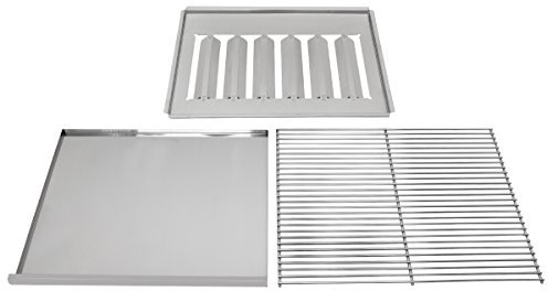 Beeketal Gasgrill Zuberhörset 3-teilig mit 1 x Grillrost (verchromt), 1 x Abtropfblech und 1 x Brennerabdeckung, Grill Zubehör passend für Beeketal Gassgrill Typen GGB-1 und GGB-2