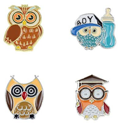 4 Stück Tierbroschen Broschen Der Eulentierserie Mädchen Präsentiert Anstecknadel Für Tierkleidung Dekorative Brosche Vogel Brosche Lustige Emaille Geschenk Legierung Schmuck Kind