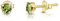 DTPsilver - Winzige Ohrringe 925 Sterling Silber Gelb Vergoldet mit Kristallen von Swarovski® Elements Runde Sehr kleine Ohrstecker - Durchmesser 4 mm - Farbe : Peridot