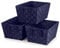 Ehc Storage Baskets set of 3, Storage baskets for shelves, Storage Boxes Storage Organiser Hamper Basket, Navy Blue