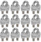 ATPWON M6 Wire Rope Clip Cable Clamps, 12PCS Stainless Steel U Bolt Saddle Clamp for Ø 6mm 1/4 Wire Rope Cable, M6 U Fastener 6 mm Wire Rope Grips Cable Tie