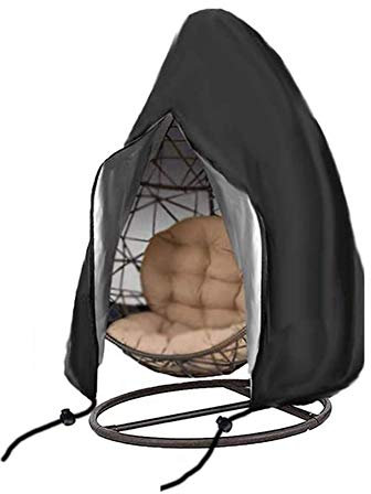 HONCENMAX Abdeckung für Hängesessel/Schwingsessel/Hängekorb mit Reißverschluss - Garten Rattan Wicker Hängesessel wasserdichte Möbel Schutzhülle - Oxford 210D Gewebe und Innen mit PVC Beschichtet