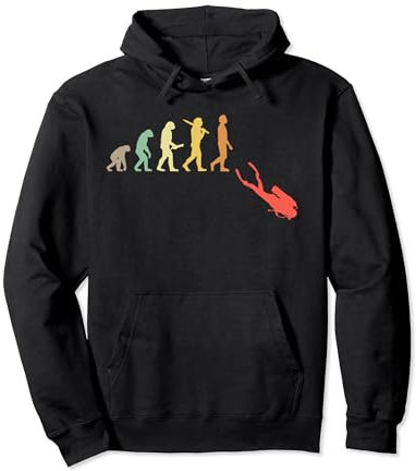 Retro Tauchen Evolution Geschenk für Taucher & Scuba Diver Pullover Hoodie