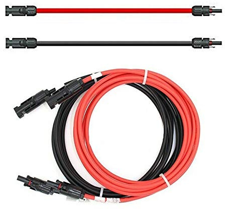 Solartronics Extension Cable 4mm ² Incl. Solar Connector 2x12m - PV Cable H1Z2Z2-K on both Sides Red/Black - Pellet Boiler Cable with Plug - Solar Cable for PV Solar System - Made IN Germany