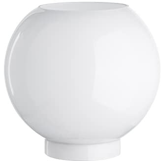 LUMIS Glass Oil Lamp Globe Cowl Lampshade Cover, Width at Base: 9.5cm Dia. (3¾), White