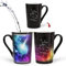 Mugkiss, Tazza in ceramica cambiacolore col calore, motivo segno zodiacale sagittario e cielo stellato, 12oz, regalo compleanno, per novembre-dicembre